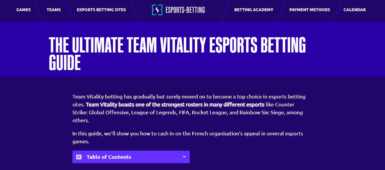 Esports Team Vitality Overview